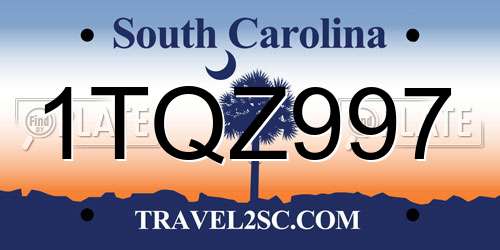 1TQZ997 South Carolina License Plate