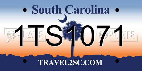 1TS1071 South Carolina License Plate
