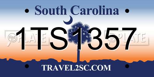 1TS1357 South Carolina License Plate