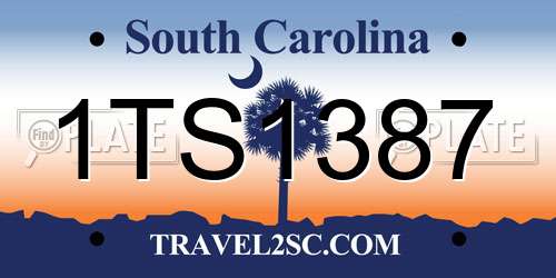 1TS1387 South Carolina License Plate