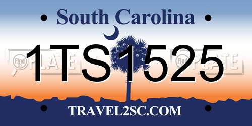 1TS1525 South Carolina License Plate