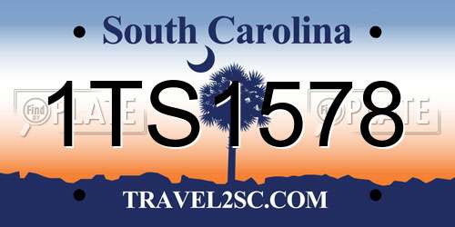 1TS1578 South Carolina License Plate