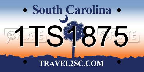 1TS1875 South Carolina License Plate