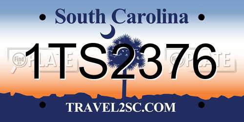 1TS2376 South Carolina License Plate