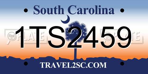 1TS2459 South Carolina License Plate