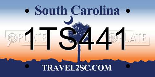 1TS441 South Carolina License Plate