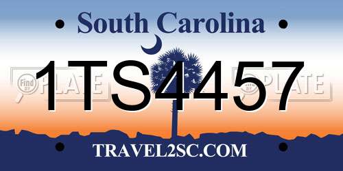 1TS4457 South Carolina License Plate