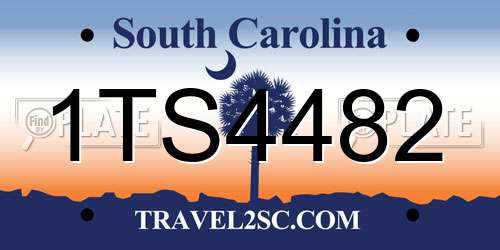 1TS4482 South Carolina License Plate