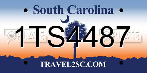 1TS4487 South Carolina License Plate