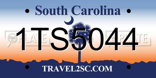 1TS5044 South Carolina License Plate