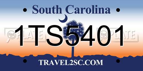 1TS5401 South Carolina License Plate
