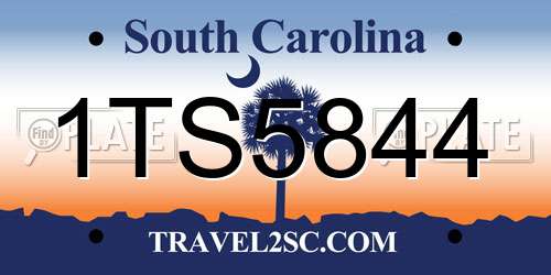 1TS5844 South Carolina License Plate