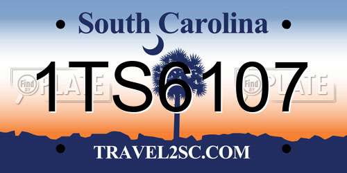 1TS6107 South Carolina License Plate