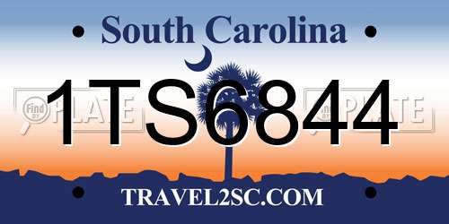 1TS6844 South Carolina License Plate