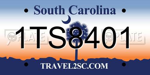 1TS8401 South Carolina License Plate