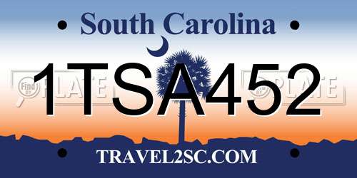 1TSA452 South Carolina License Plate