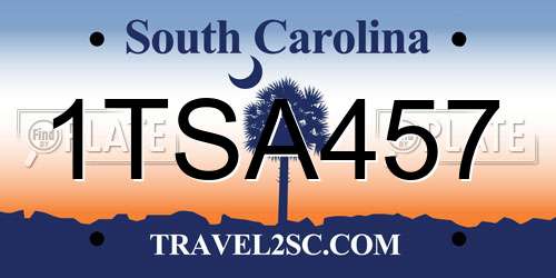 1TSA457 South Carolina License Plate