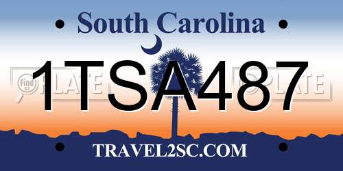 1TSA487 South Carolina License Plate