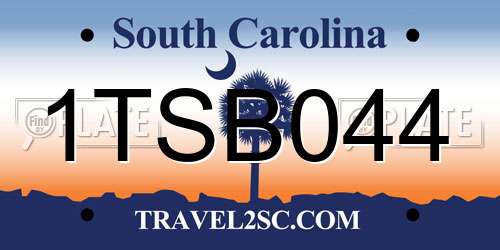 1TSB044 South Carolina License Plate