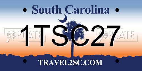 1TSC27 South Carolina License Plate