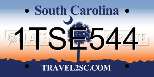1TSE544 South Carolina License Plate