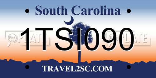1TSI090 South Carolina License Plate