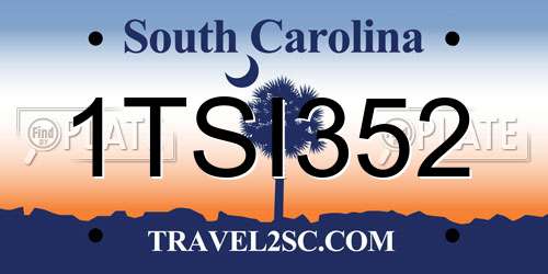 1TSI352 South Carolina License Plate