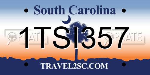 1TSI357 South Carolina License Plate
