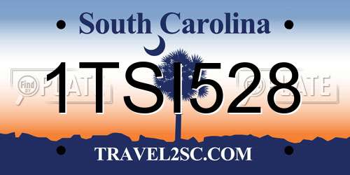 1TSI528 South Carolina License Plate