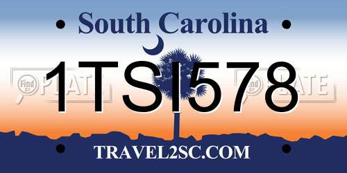 1TSI578 South Carolina License Plate