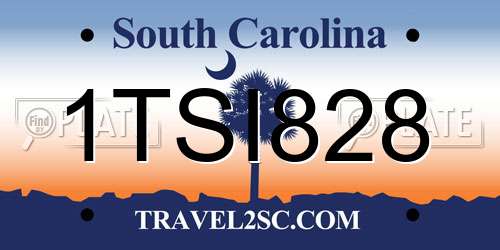 1TSI828 South Carolina License Plate
