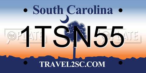 1TSN55 South Carolina License Plate