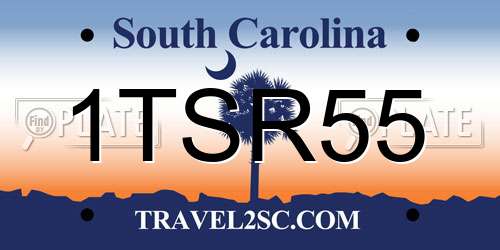 1TSR55 South Carolina License Plate