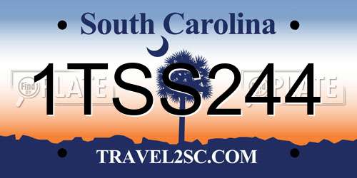 1TSS244 South Carolina License Plate