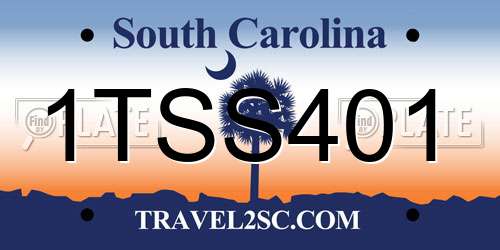 1TSS401 South Carolina License Plate