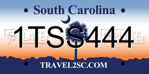 1TSS444 South Carolina License Plate
