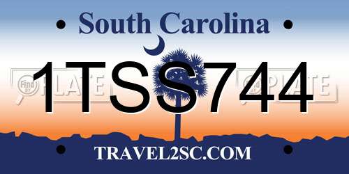 1TSS744 South Carolina License Plate