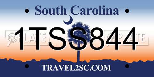 1TSS844 South Carolina License Plate