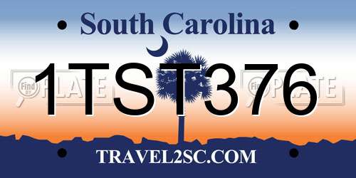 1TST376 South Carolina License Plate