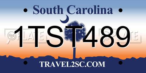 1TST489 South Carolina License Plate