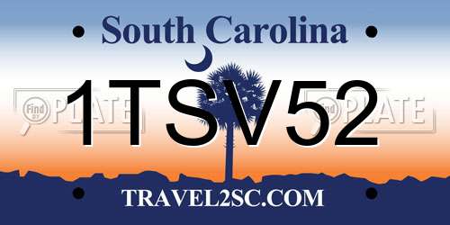 1TSV52 South Carolina License Plate