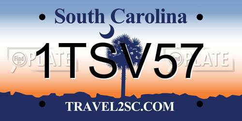 1TSV57 South Carolina License Plate