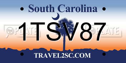 1TSV87 South Carolina License Plate