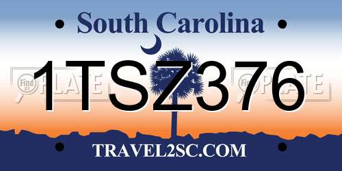 1TSZ376 South Carolina License Plate
