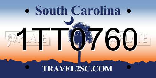 1TT0760 South Carolina License Plate