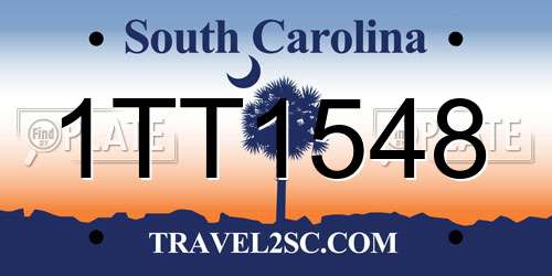 1TT1548 South Carolina License Plate