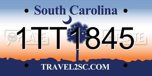 1TT1845 South Carolina License Plate