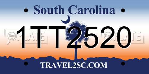 1TT2520 South Carolina License Plate