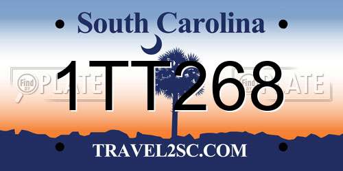 1TT268 South Carolina License Plate