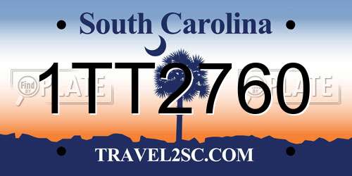 1TT2760 South Carolina License Plate